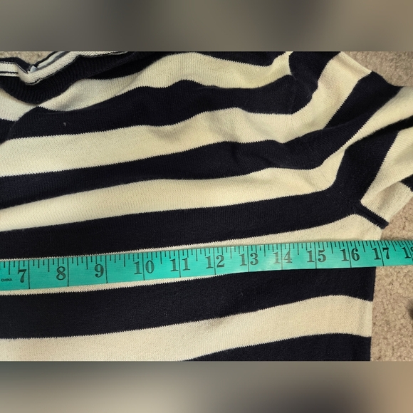 J. CREW Navy And White Striped Cotton Top With Sleeping Koala Bear. Size XS - Picture 8 of 9